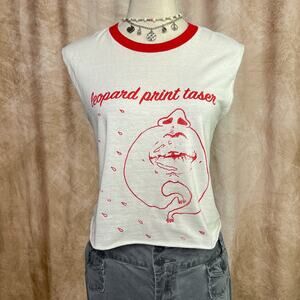 Graphic Ringer T-Shirt Sleeveless Band Tee White Sleeveless Punk Indie Rock